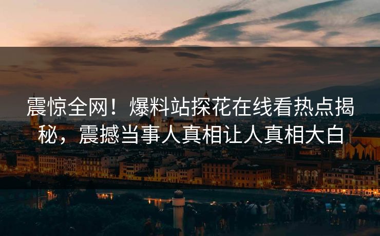 震惊全网！爆料站探花在线看热点揭秘，震撼当事人真相让人真相大白  第1张
