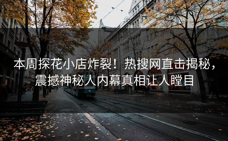 本周探花小店炸裂！热搜网直击揭秘，震撼神秘人内幕真相让人瞠目