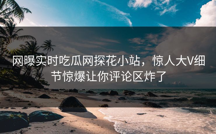 网曝实时吃瓜网探花小站，惊人大V细节惊爆让你评论区炸了  第1张