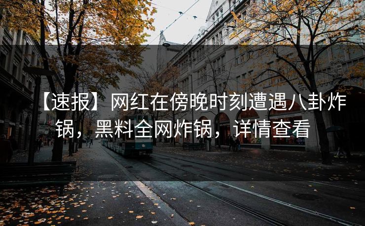 【速报】网红在傍晚时刻遭遇八卦炸锅，黑料全网炸锅，详情查看  第1张