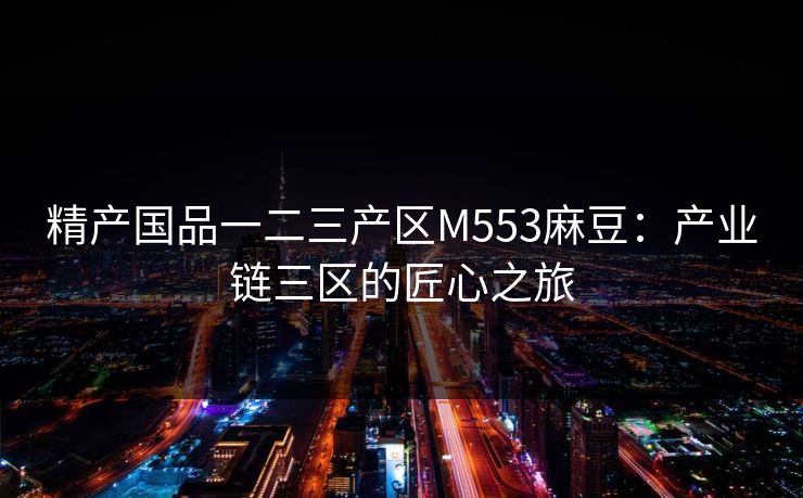 精产国品一二三产区M553麻豆：产业链三区的匠心之旅  第1张