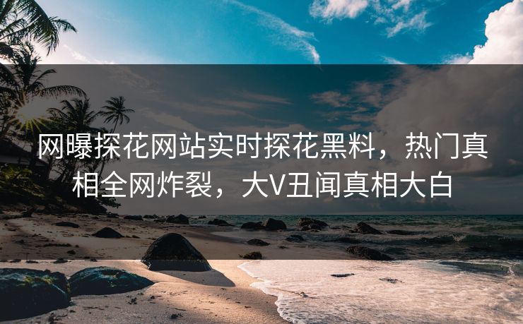 网曝探花网站实时探花黑料，热门真相全网炸裂，大V丑闻真相大白