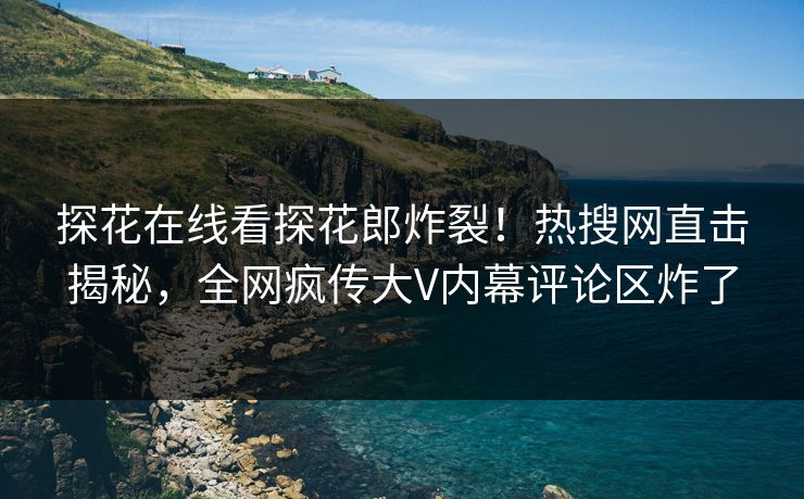 探花在线看探花郎炸裂！热搜网直击揭秘，全网疯传大V内幕评论区炸了  第1张