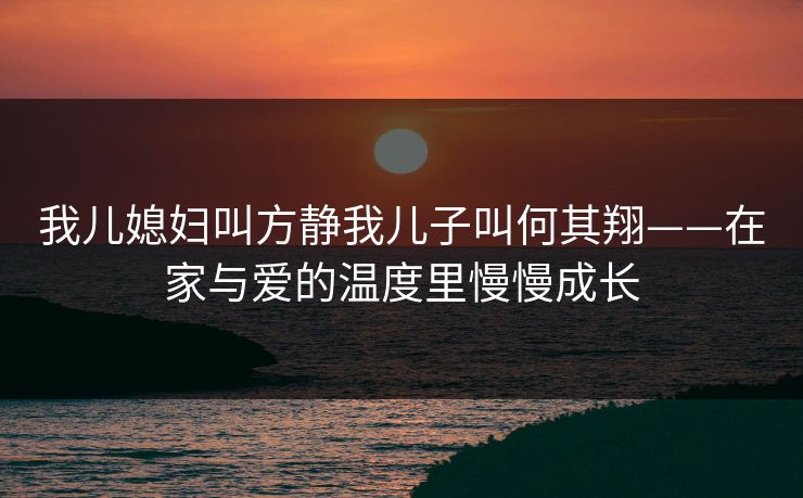 我儿媳妇叫方静我儿子叫何其翔——在家与爱的温度里慢慢成长  第1张
